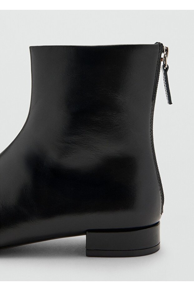 Fermuarlı deri yarım bot - 4