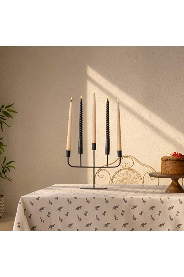 Deco Lucetta Şamdan - Siyah - 23 cm - 1