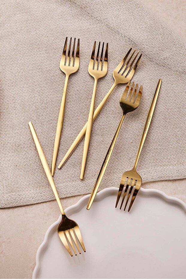 Common Gold Paslanmaz Çelik 6'lı Tatlı Çatalı - 2