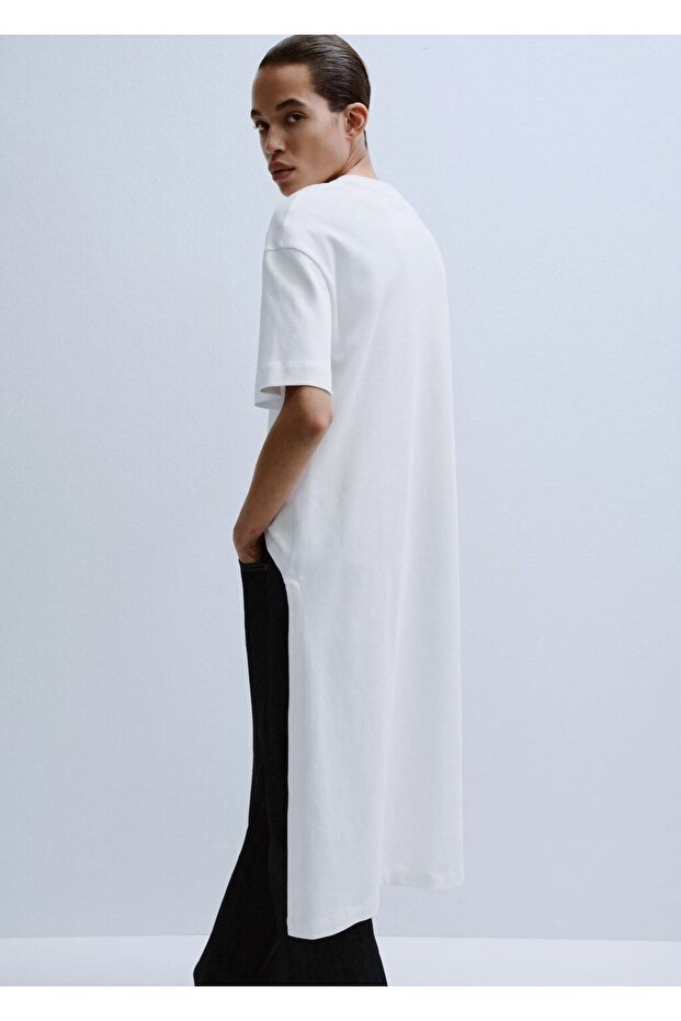 Pamuklu uzun tişört - 4