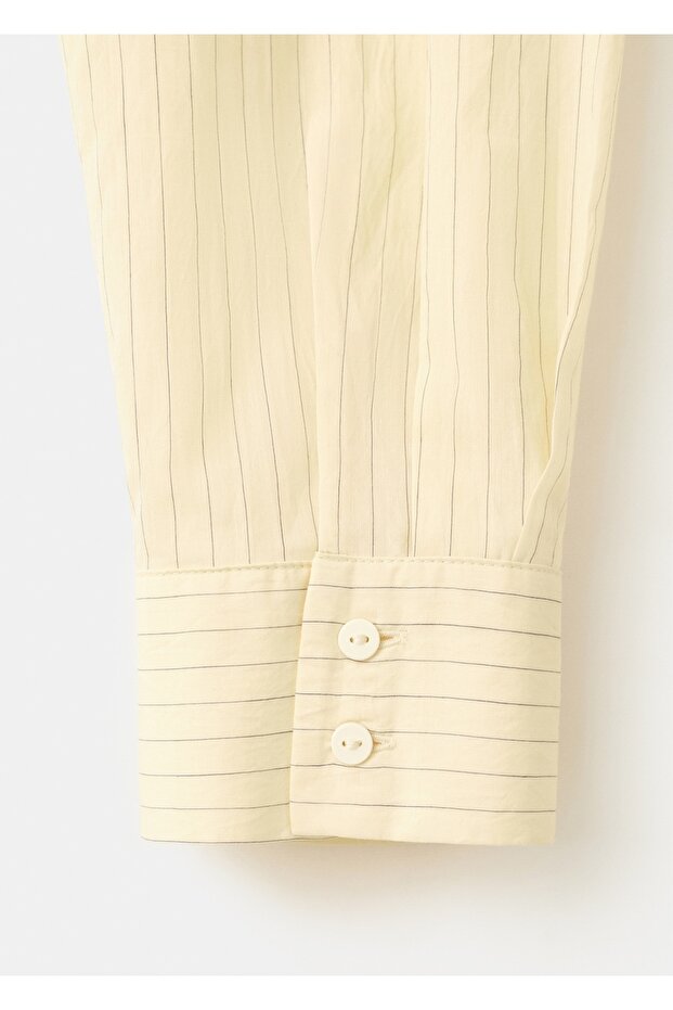 Çizgili düğümlü gömlek - 5