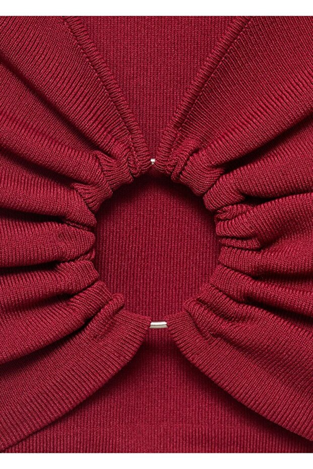 Halka detaylı dokuma bluz - 5