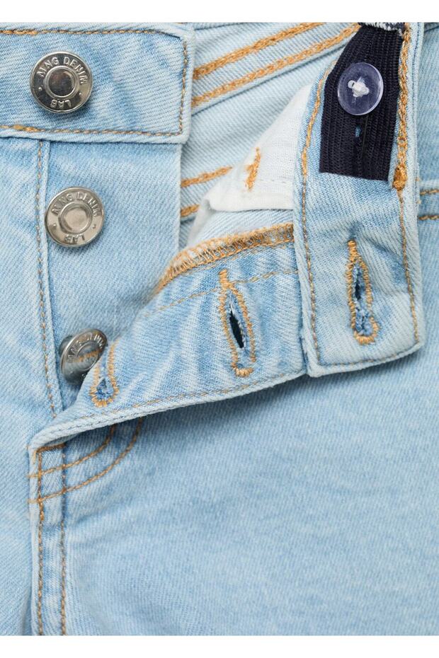 Paçaları dikişsiz denim şort - 7