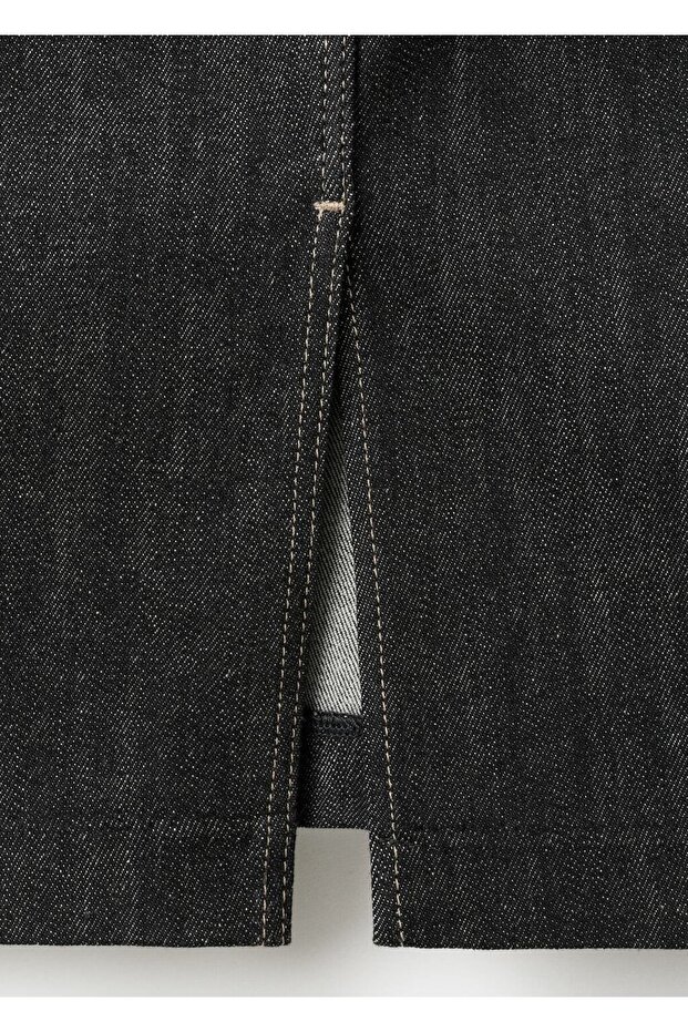Midi denim etek - 6