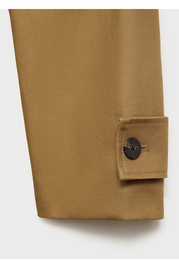 %100 pamuklu uzun trençkot - 5