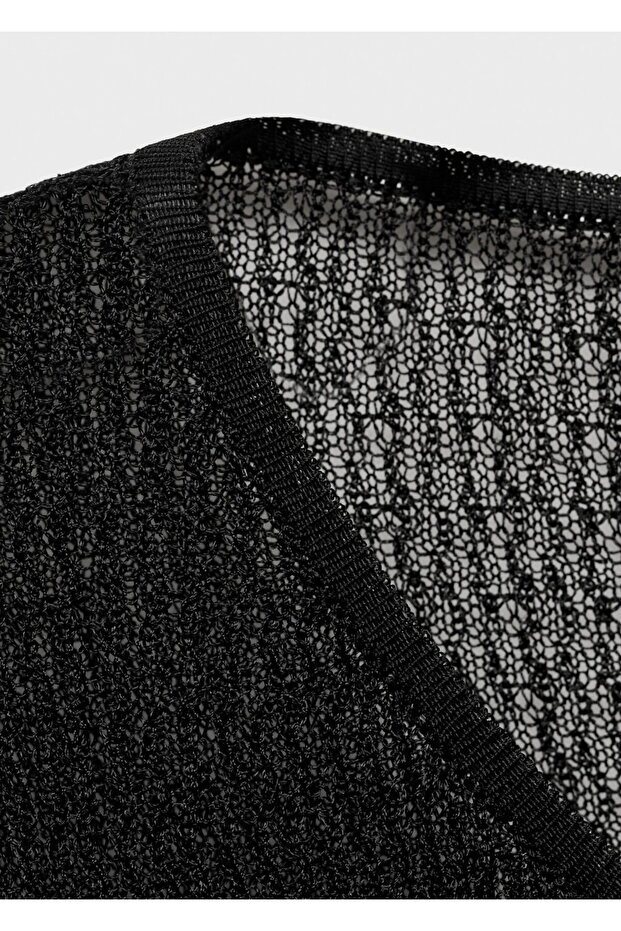 Bağ detaylı triko hırka - 5