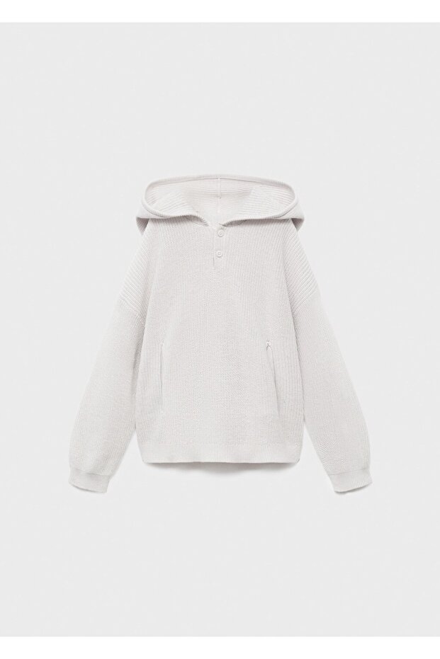 Kapüşonlu triko kazak - 1