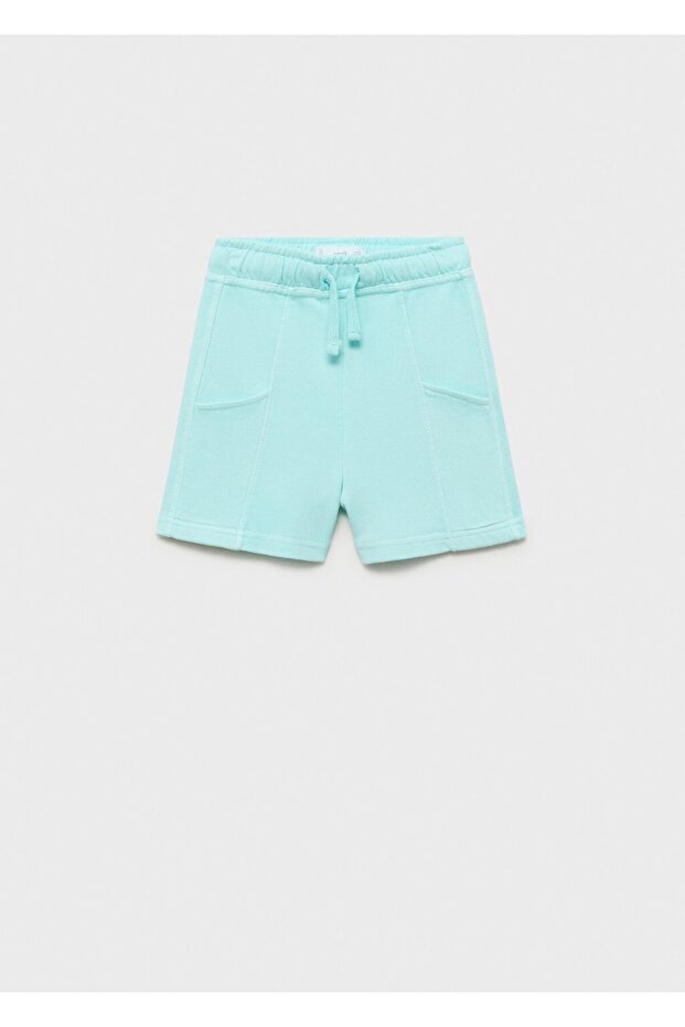 Elastik belli pamuklu şort - 1