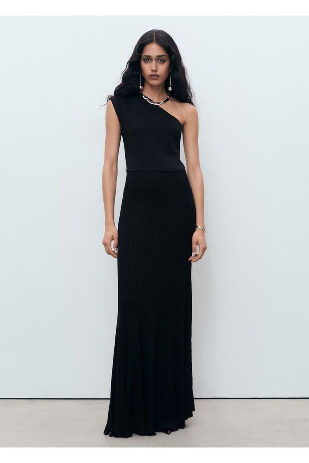 Asimetrik triko elbise - 2