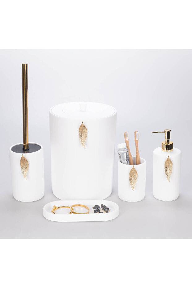 Leaf Banyo Seti Beyaz Altın - 5