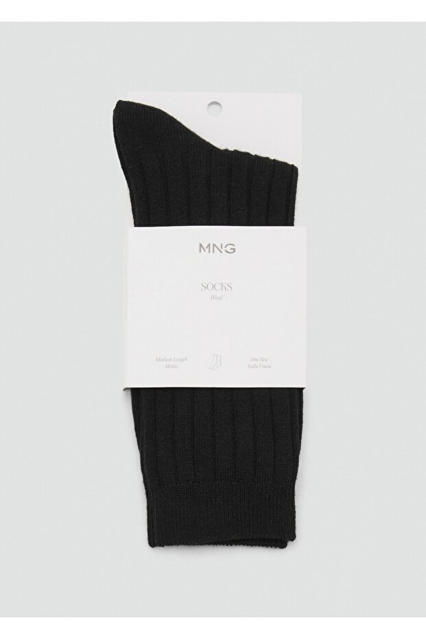 Yün karışımlı fitilli çoraplar - 4