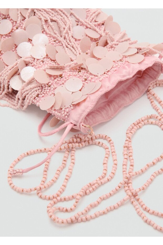 Boncuklu mini çanta - 5