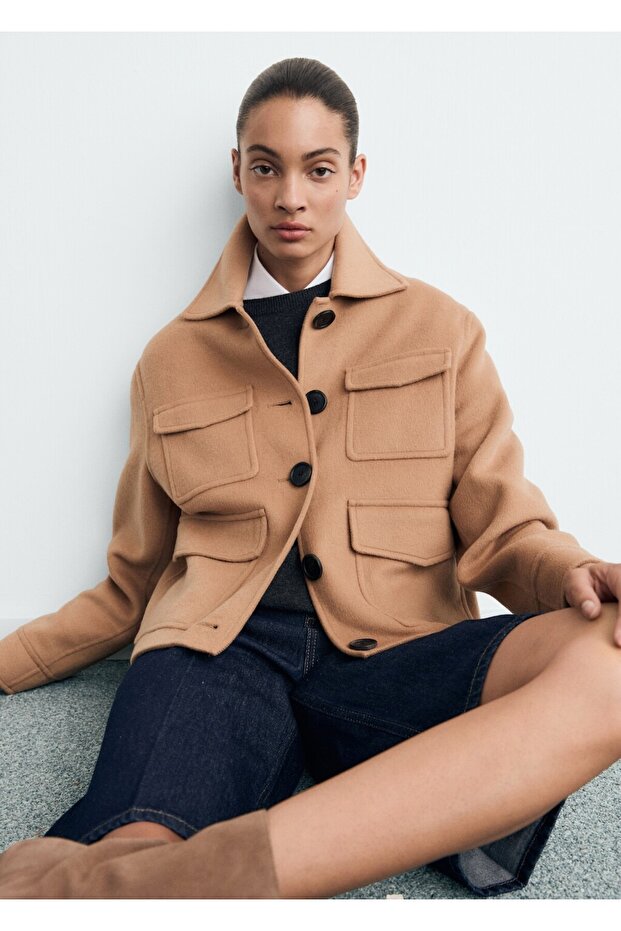 Cepli yün ceket - 7