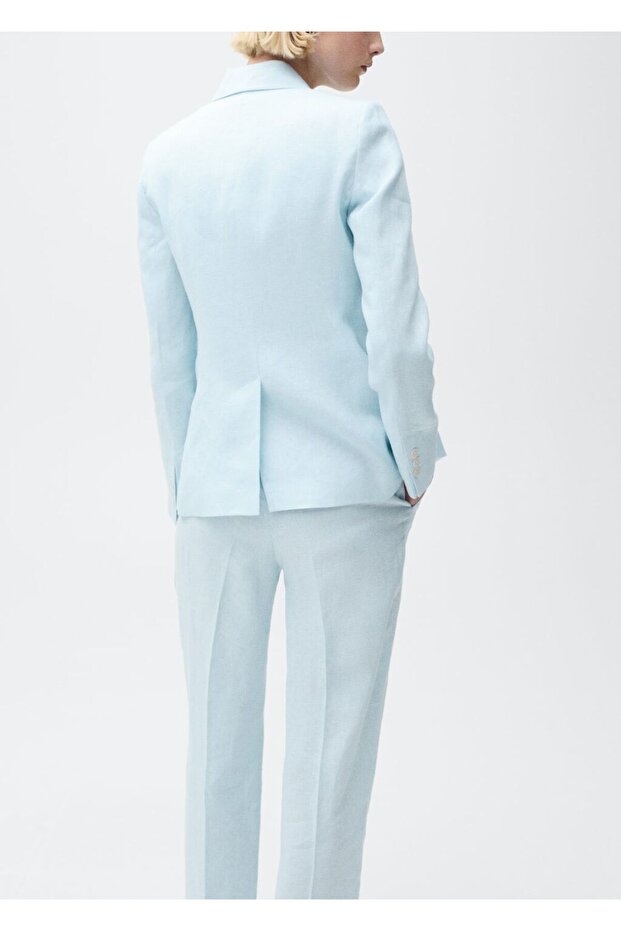 Keten blazer ceket - 4