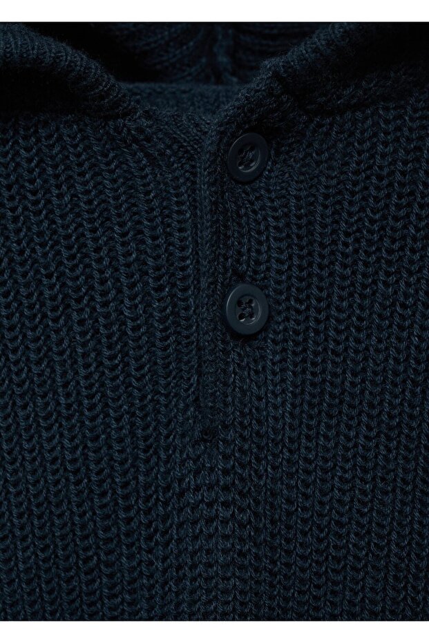 Kapüşonlu triko kazak - 4