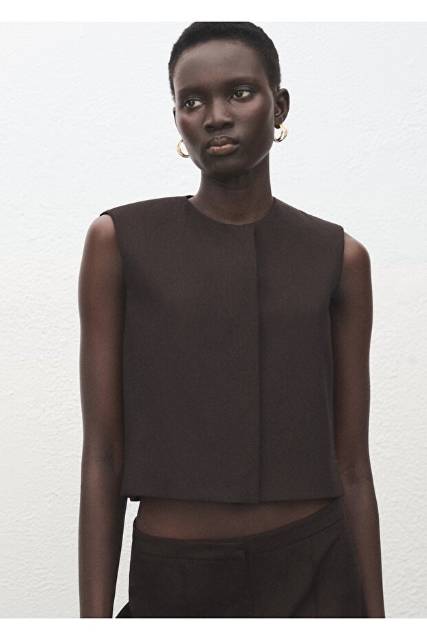 Yün karışımlı crop bluz - 1