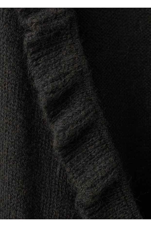 Volanlı triko hırka - 5