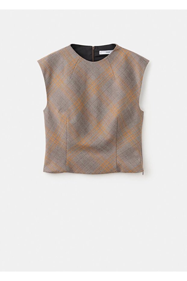 Kareli dar kesim bluz - 3