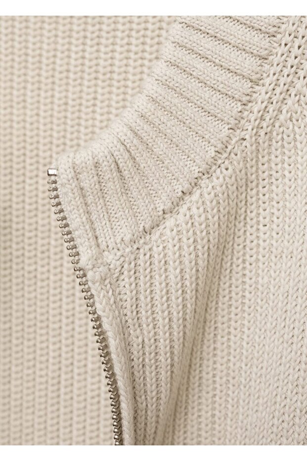 Triko fermuarlı yelek - 5