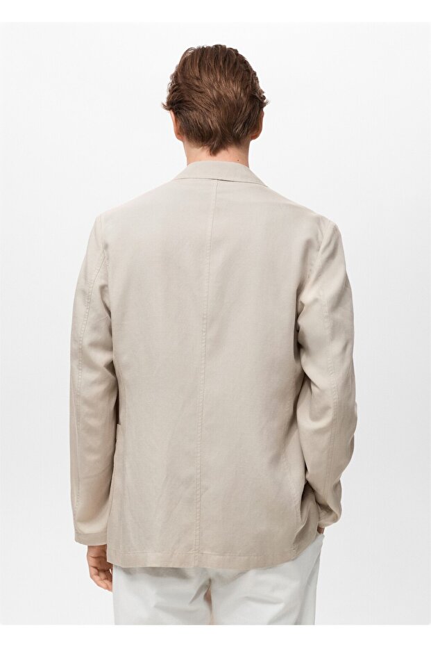 Slim fit keten blazer ceket - 4