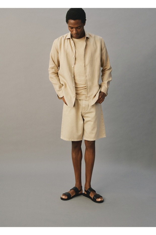 Rahat kesim denim bermuda şort - 8