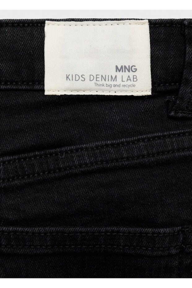 Düz kesim denim şort - 5