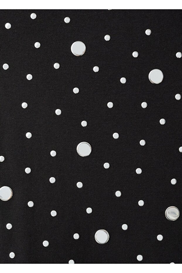 Strass taşlı kayık yaka bluz - 5