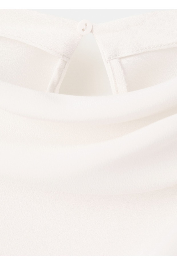 Drape kayık yaka bluz - 5