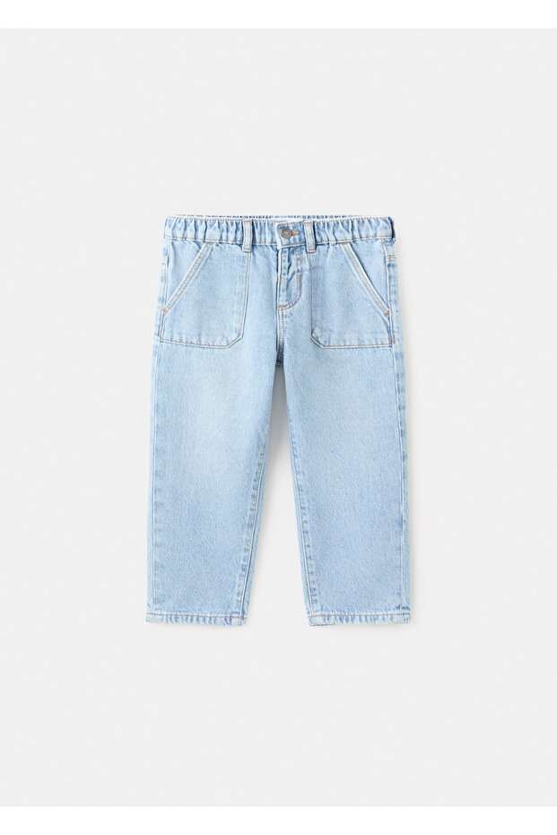 Beli elastik düz jean - 2