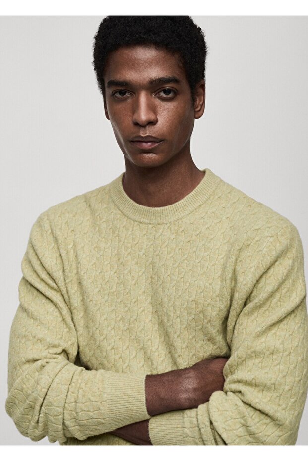 Örgü detaylı triko kazak - 6