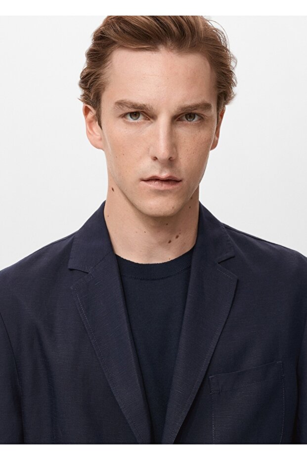 Slim fit keten blazer ceket - 5