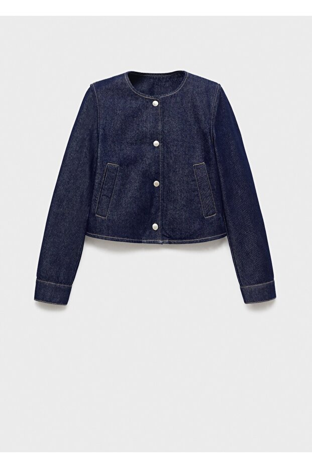 Crop denim ceket - 3