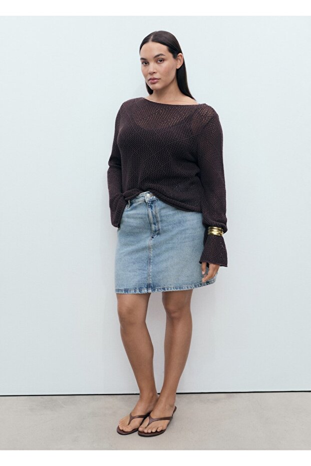 Kısa denim etek - 8