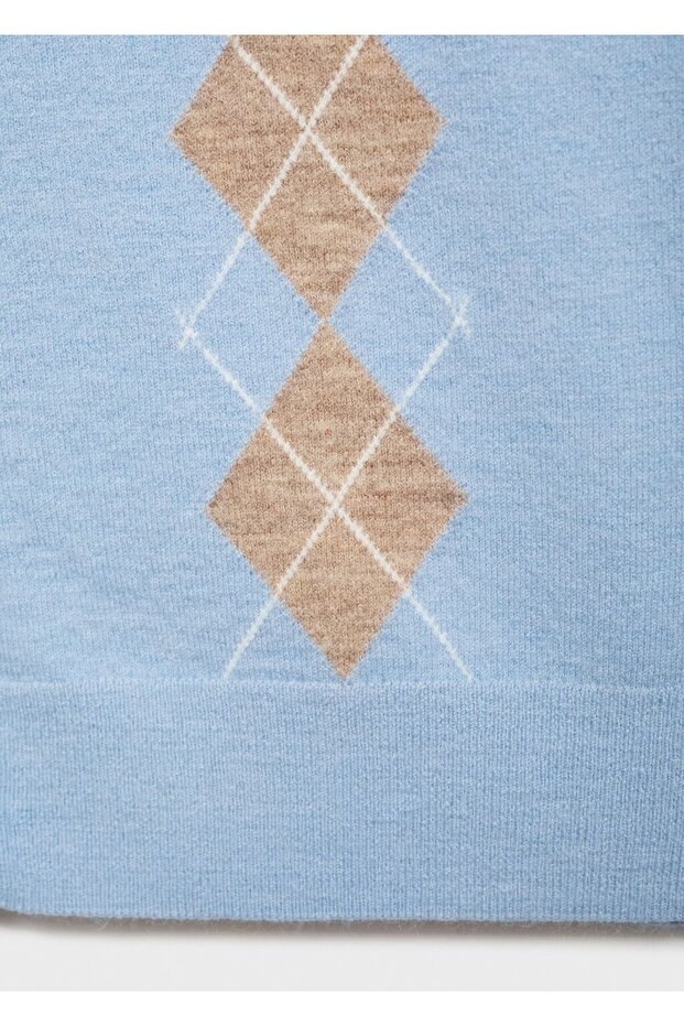 Baklava desenli triko hırka - 5