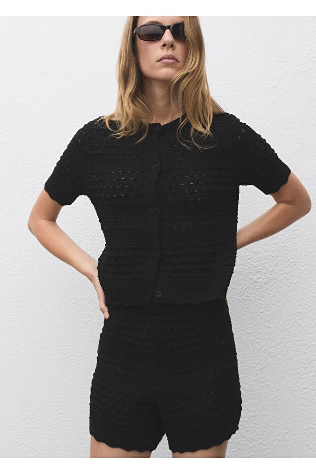 Kalın triko şort - 6