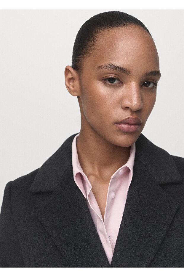 Kruvaze yün palto - 6