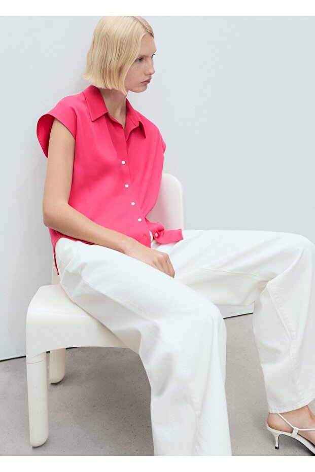 Kolsuz lyocell gömlek - 7