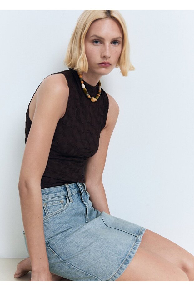 Kısa denim etek - 7