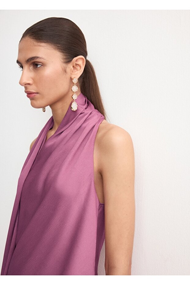 Fular yakalı bluz - 6