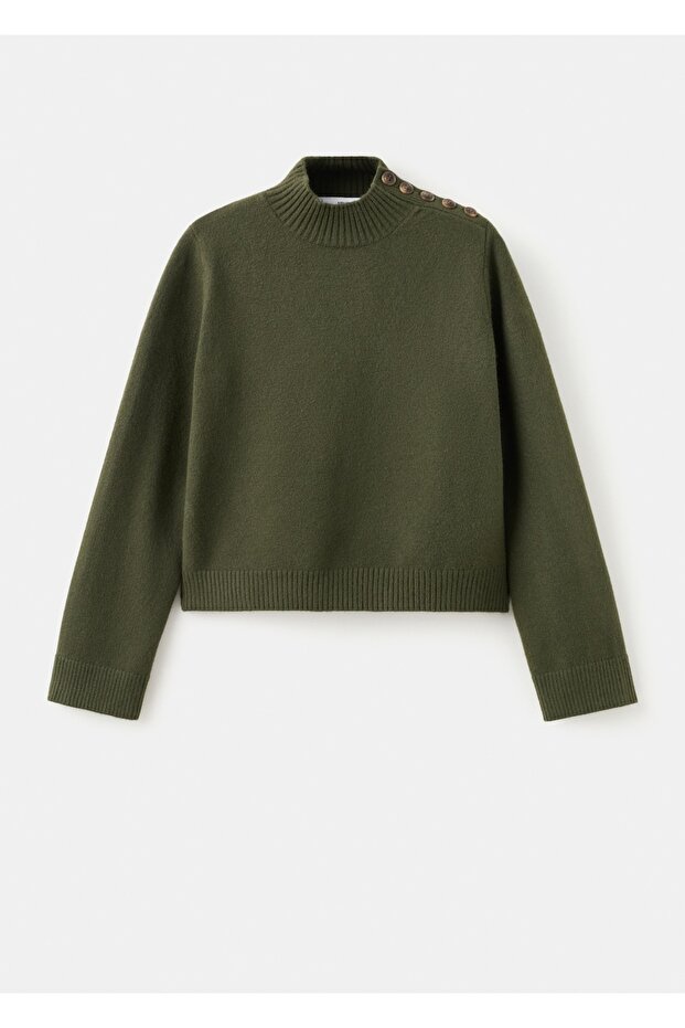 Perkins yaka düğmeli kazak - 3