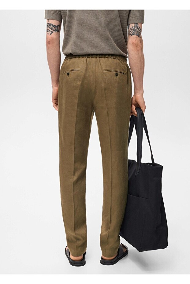 Salerno %100 Keten Slim Fit Takım Pantolonu - 4