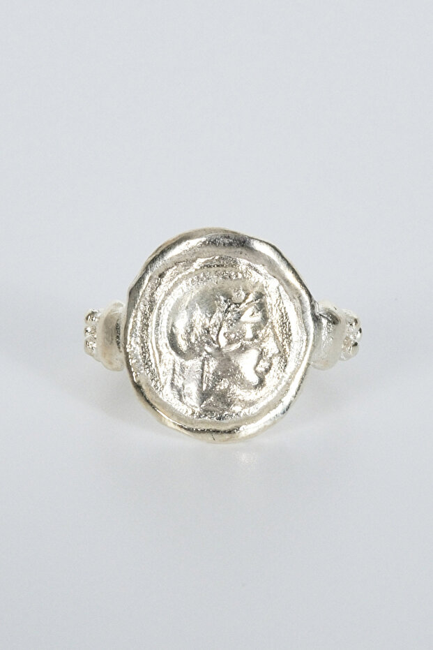 Silver Madalion Ring - 2