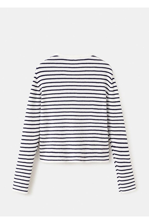 Çizgili triko hırka - 3