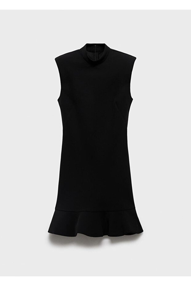 Perkins yaka volanlı elbise - 3