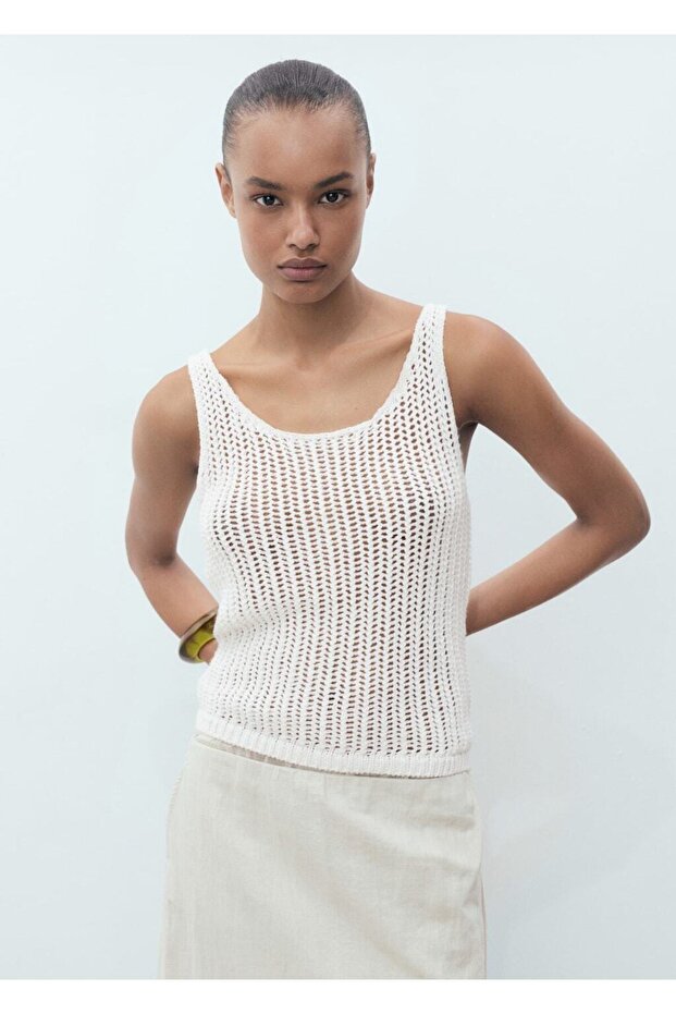 Askılı kroşe bluz - 1