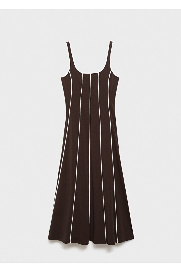 Çizgili pamuklu elbise - 3