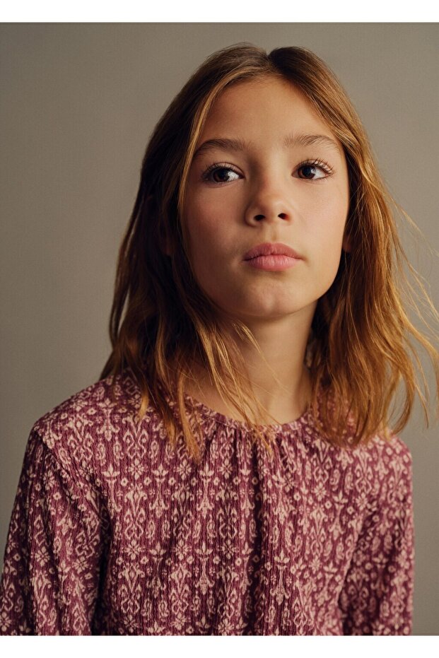 Gathered patterned blouse - 6