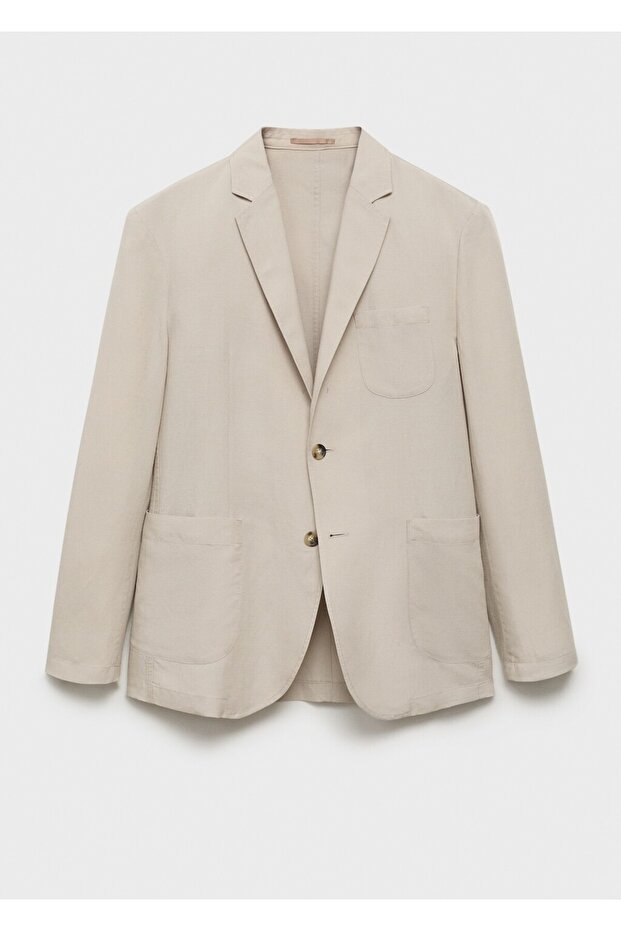 Slim fit keten blazer ceket - 3