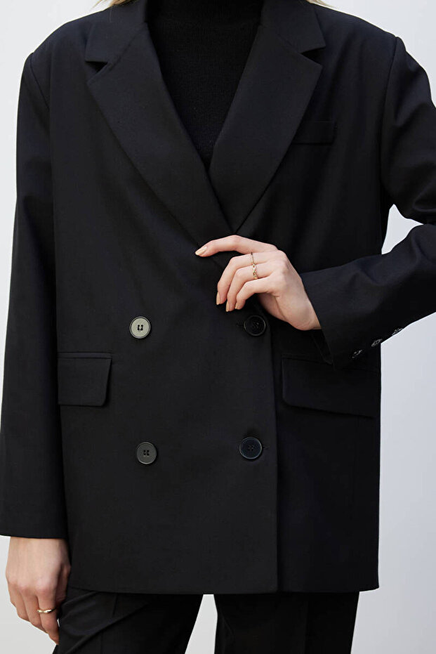 SİYAH KRUVAZE BLAZER - 7