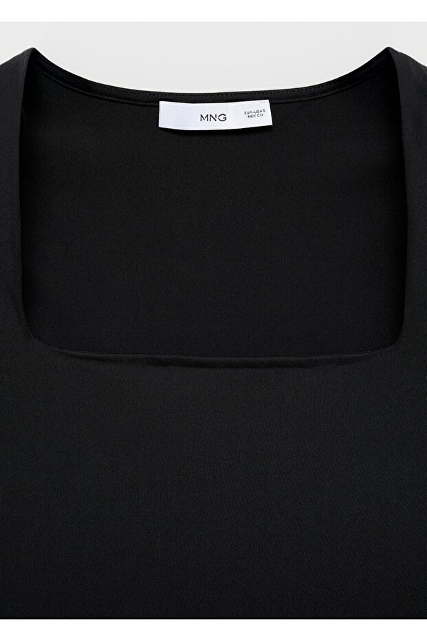 Geniş askılı dar kesim bluz - 8